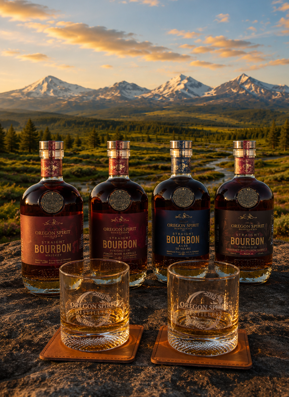 Bourbon Heritage Bundle with 2 Glasses and 2 Coasters.